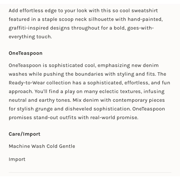 FINAL⬇️ONE TEASPOON FOR FREE PEOPLE HAND PAINTED SWEATSHIRT - Picture 7 of 8